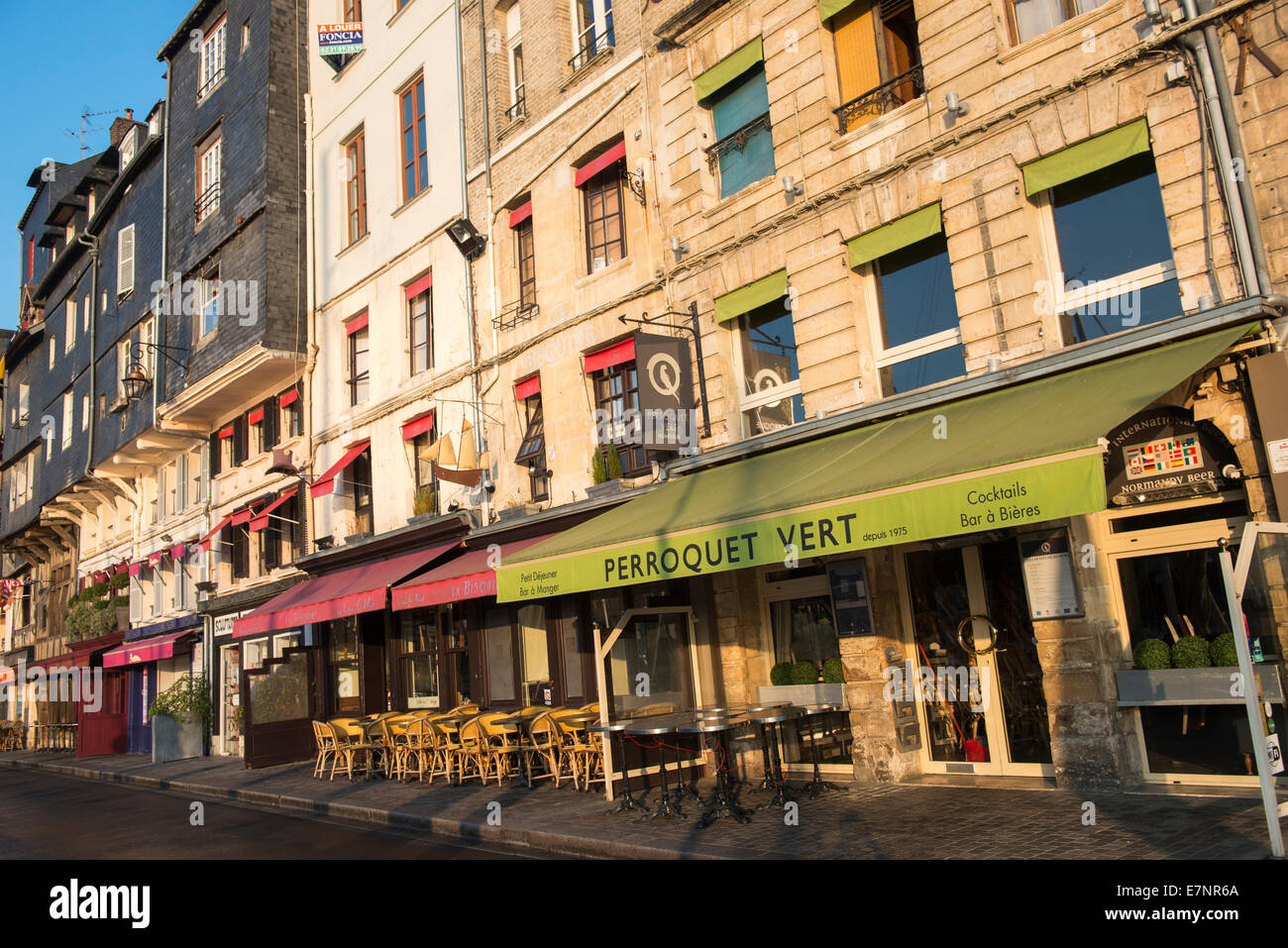 Summer morning in Honfleur, Normandy France Europe Stock Photo