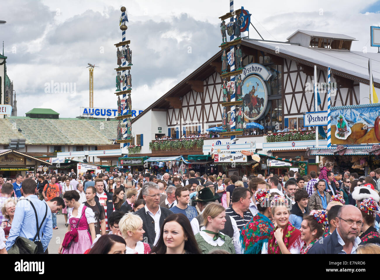 Munich, Germany. 21st September, 2014. Crowds of visitors at the 181st Oktoberfest celebrating the festivities. The Festival runs from Sept. 20 – Oct. 5  in Munich, Germany. Credit:  Steven Jones/Alamy Live News Stock Photo