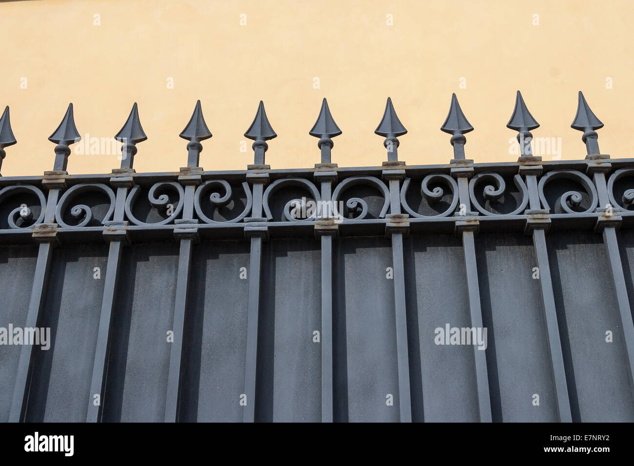 Metal wrought fence Stock Photo