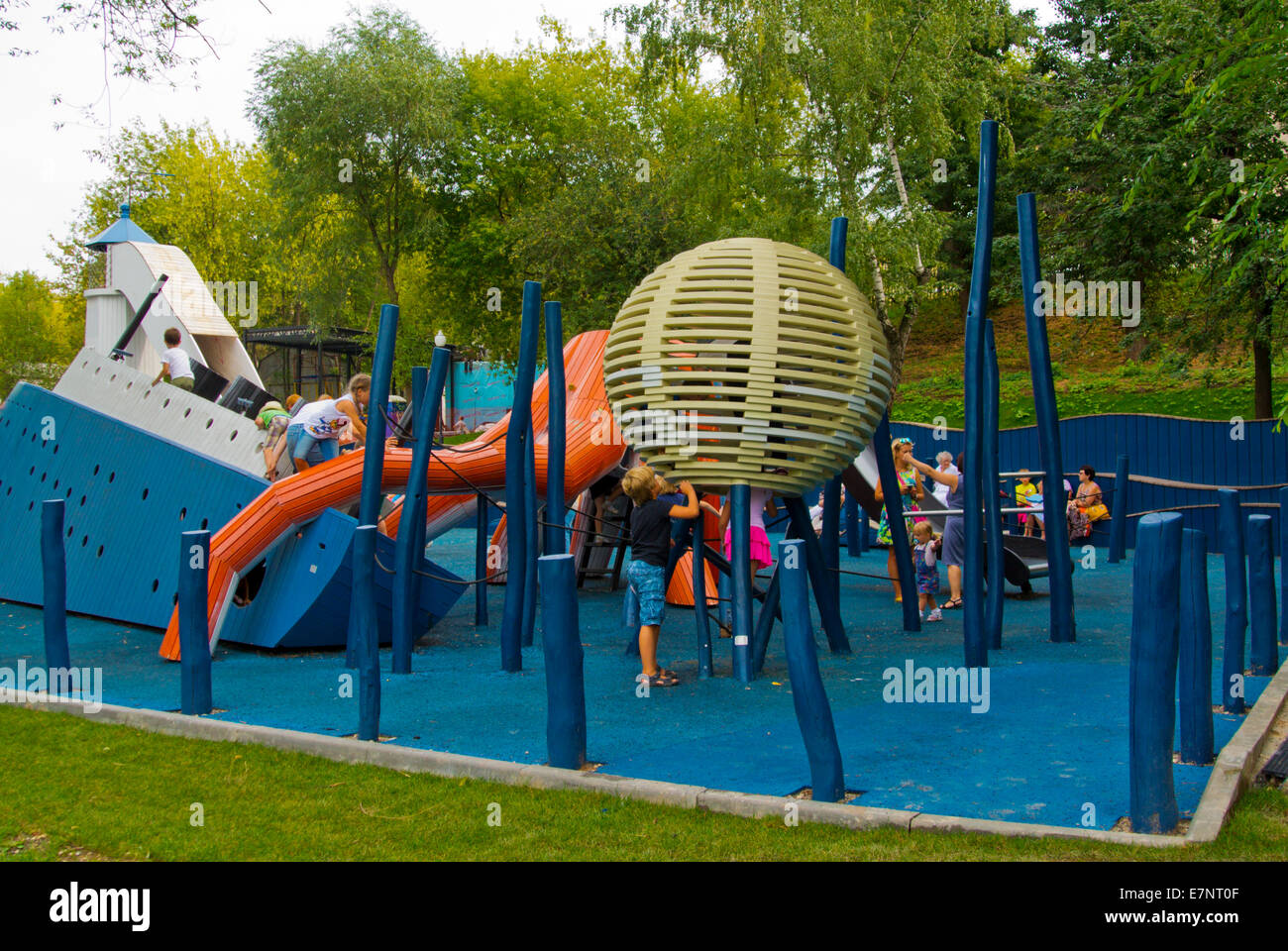 Children's playground, Gorky Park, Moscow, Russia, Europe Stock Photo