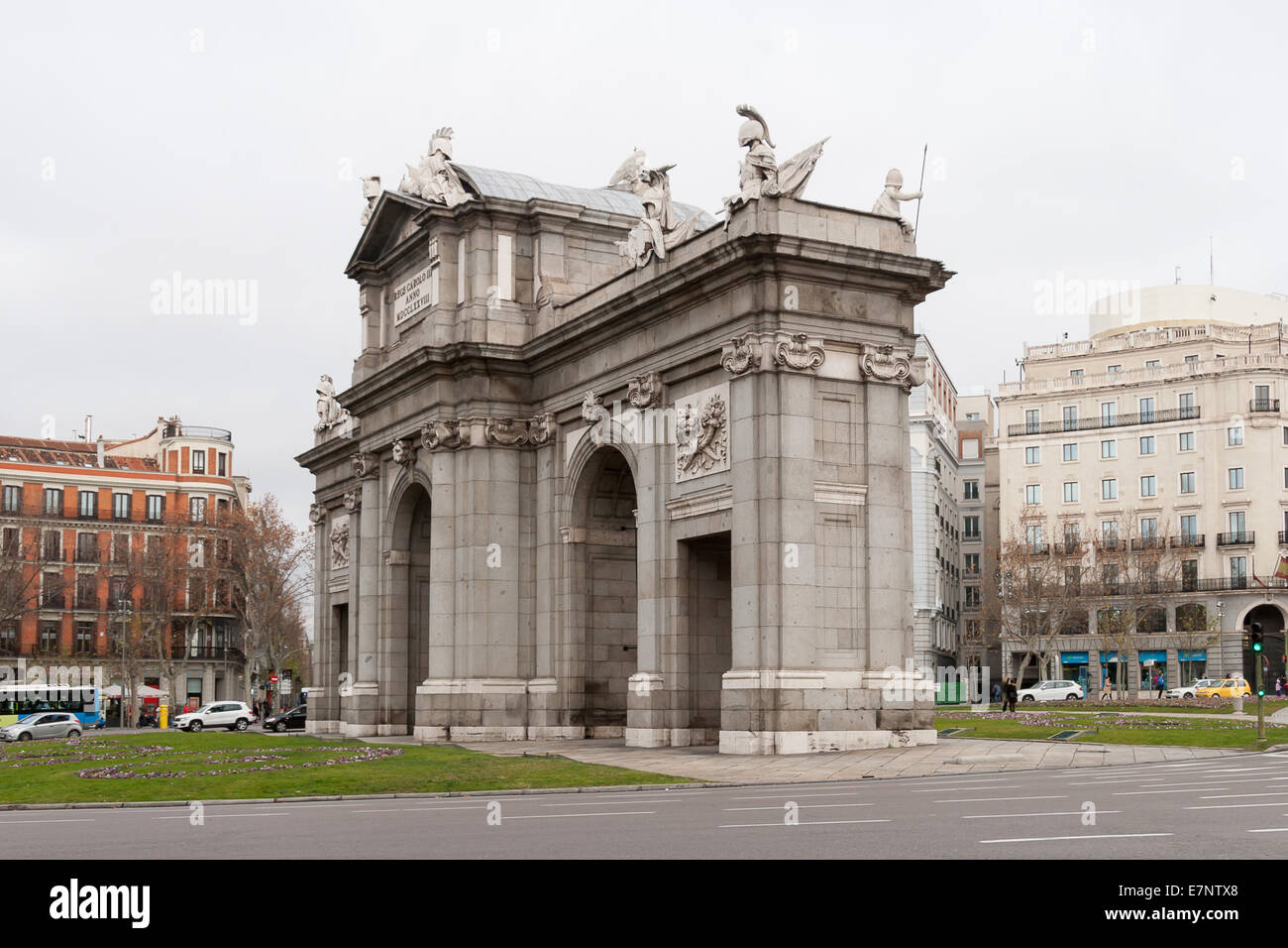 Arch of Triumph in Madrid Stock Photo