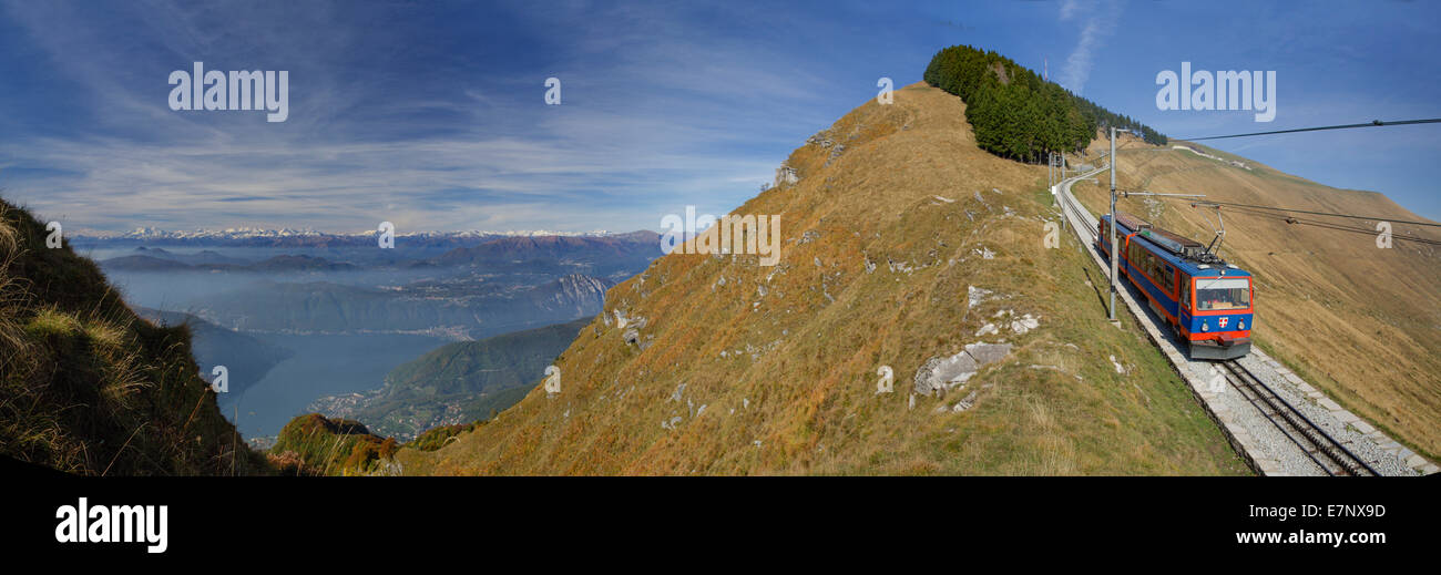 Ticino, Monte Generoso, mountain road, Lake Lugano, Alpine chain, mountain road, autumn, canton, Ticino, Southern Switzerland, S Stock Photo
