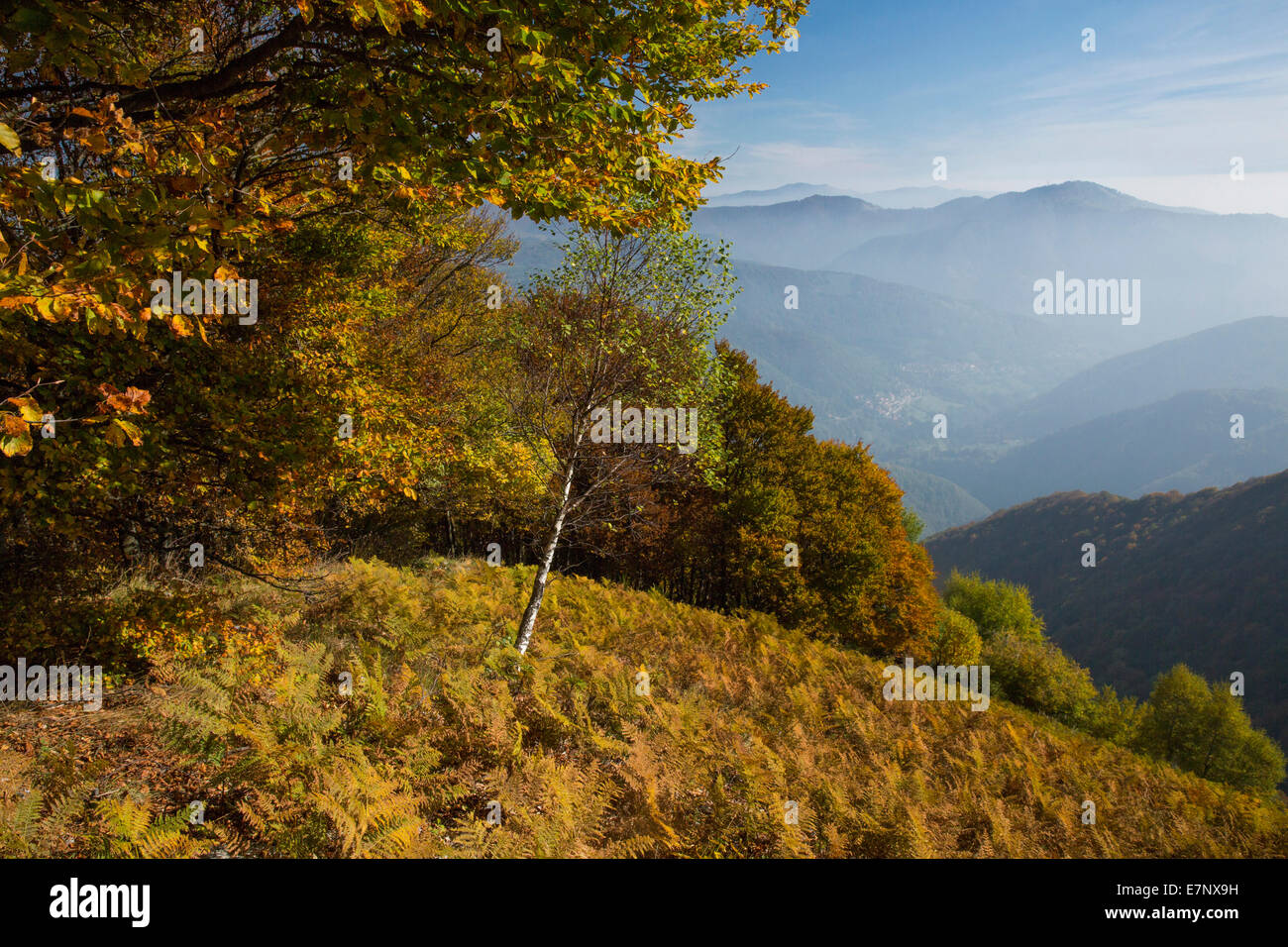 Ticino, view, Monte Generoso, Valle Muggio, autumn, canton, Ticino, Southern Switzerland, mountain, mountains, Switzerland, Euro Stock Photo