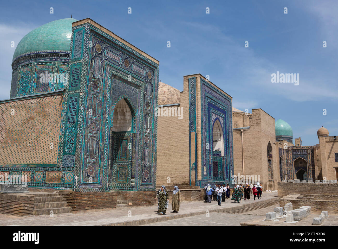 world heritage, Mausoleum, Necropolis, Samarkand, City, Shahi Zinda, Uzbekistan, Central Asia, Asia, architecture, colourful, fa Stock Photo