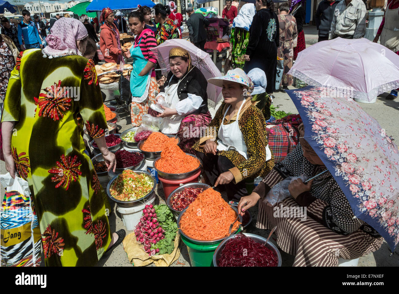 Samarkand, Samarkand, City, Uzbekistan, Central Asia, Asia, colourful, market, selling, shopping, traditional, vegetables, vendo Stock Photo
