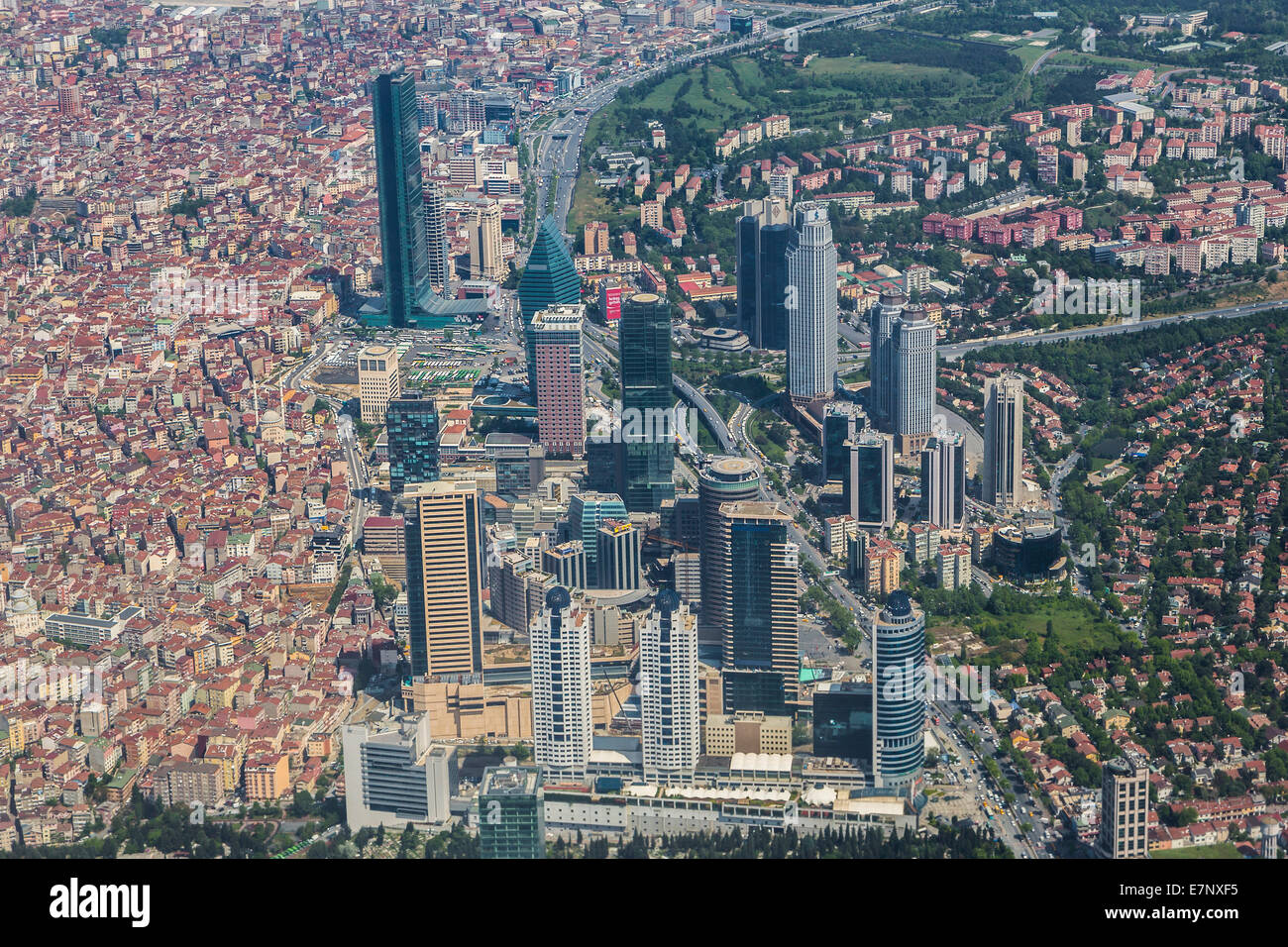 Istanbul, Levent, Turkey, architecture, buildings, city, contrast, market, new, red, skyline, skyscrapers, tall, travel, modern, Stock Photo