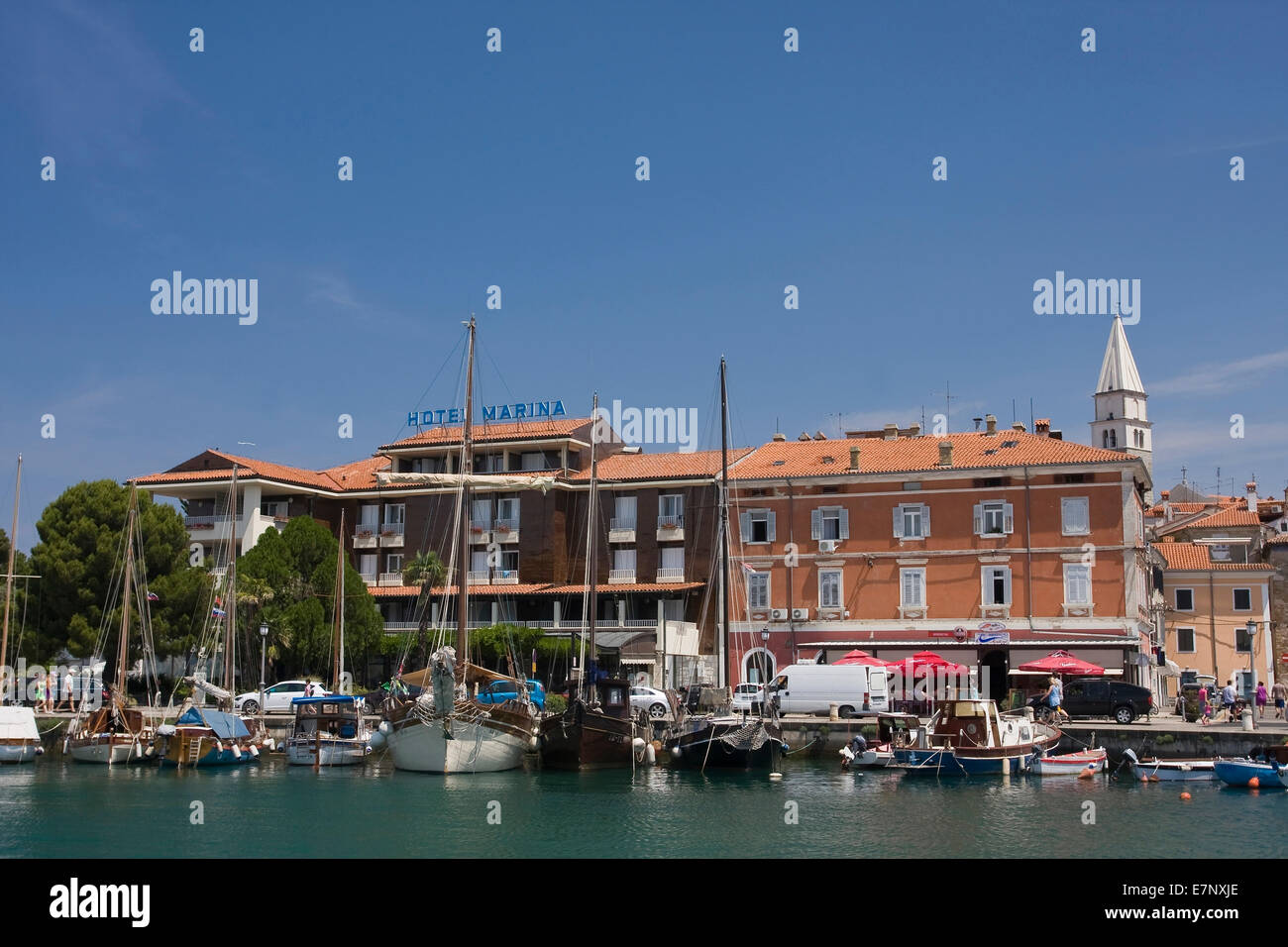 Adriatic, boats, Europe, harbours, ports, harbour, port, Istria, Izola, yachts, yacht harbour, Marina, motorboats, Mediterranean Stock Photo