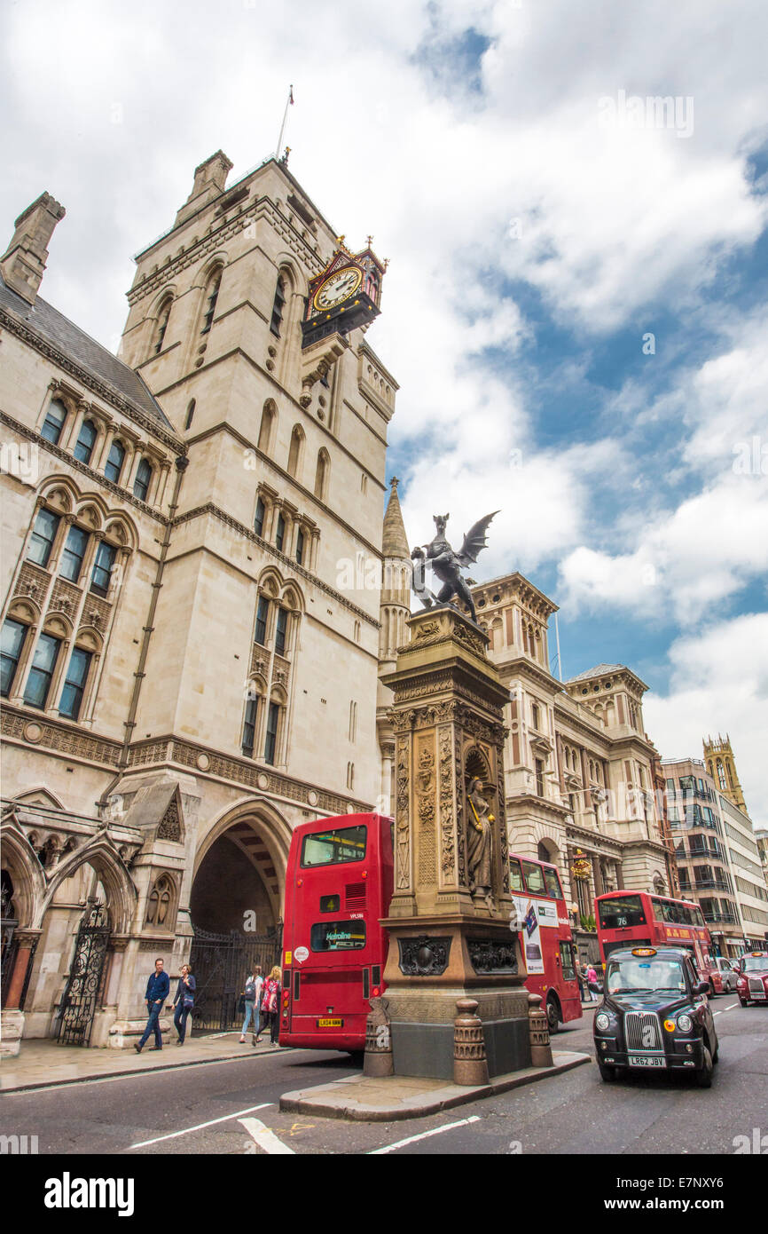 City, Court, Dragon, Fleet, Fleet street, Justice Tower, London, England, Tower, UK, architecture, clock, street, tourism, trave Stock Photo