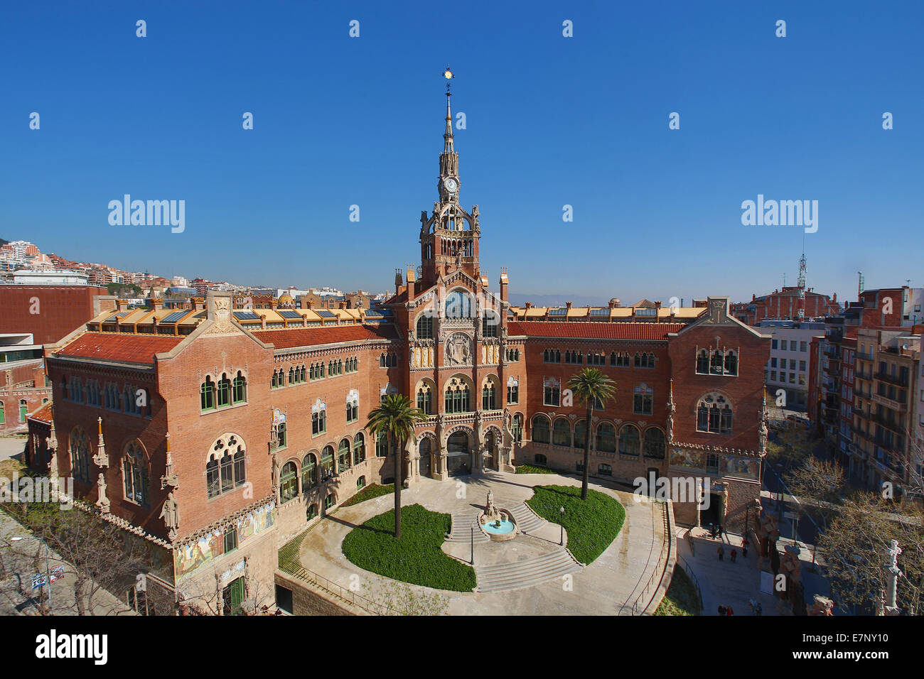 Barcelona, Catalonia, City, Domenech i Montaner, Montaner, Entrance, Hospital, Spain, Europe, St. Pau, St. Paul, Unesco, world h Stock Photo