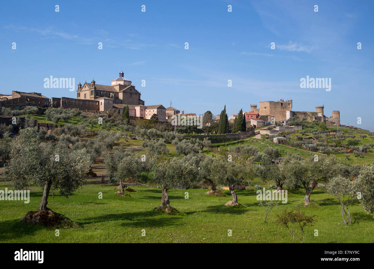 Castile, Castle, City, Oropesa castle, Spain, Europe, architecture, history, la Mancha, landscape, skyline, tourism, travel Stock Photo