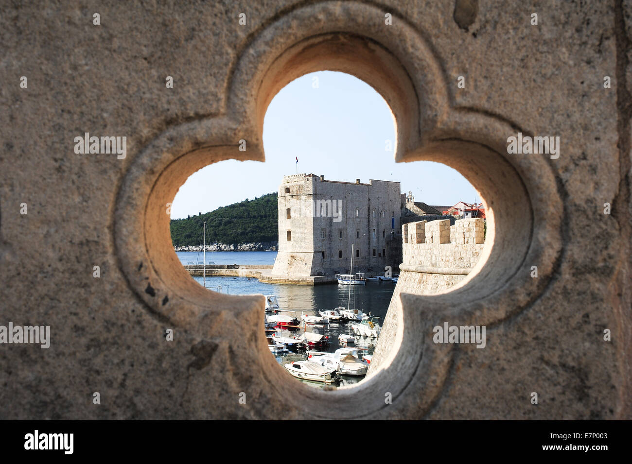 Castle, Adriatic, ancient, architecture, bright, city, cityscape, Croatia, Balkans, Europe, Dalmatia, Dubrovnik, Europe, famous, Stock Photo