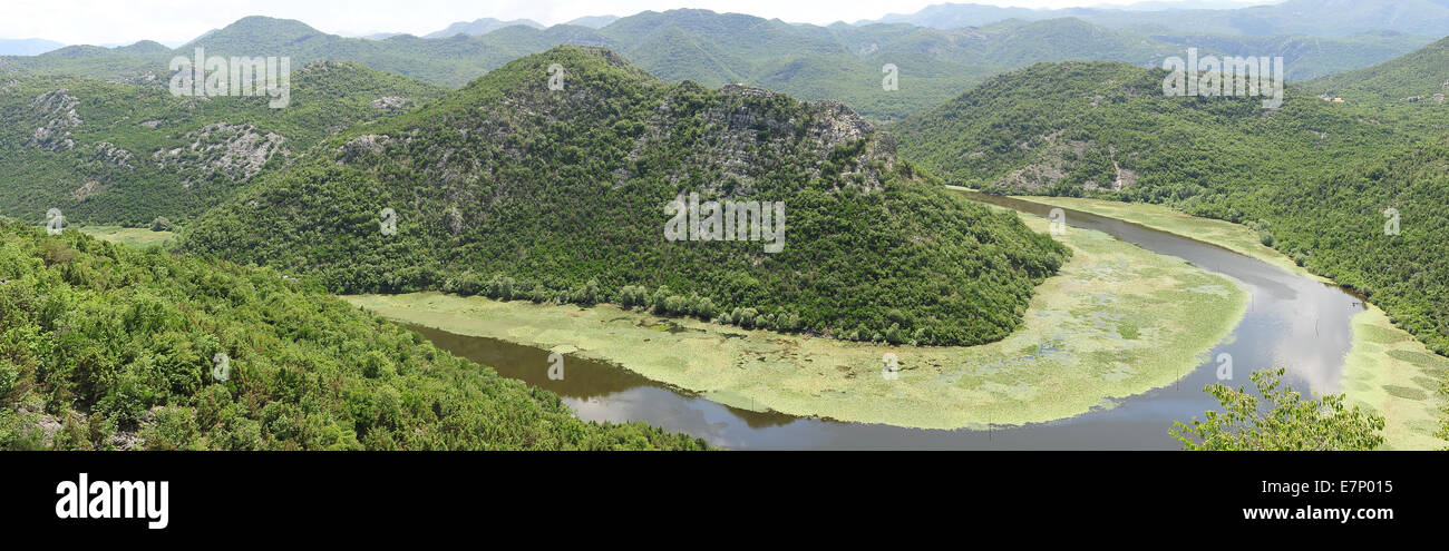 Balkans, scenery, landscape, country, Europe, green, idyllic, jezero, lake, landscape, Montenegro, mountain, mountains, national Stock Photo