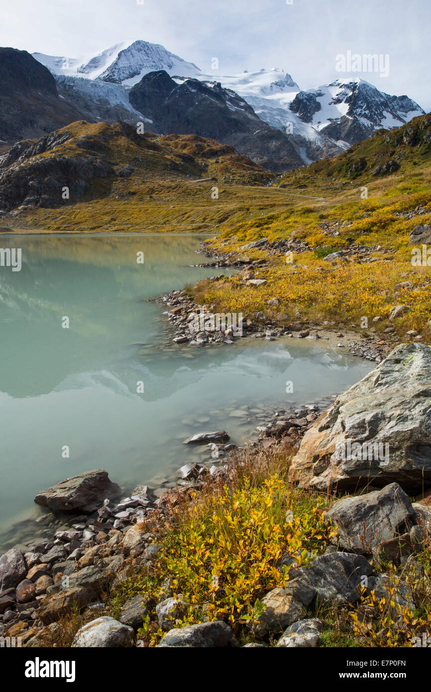 lake Stein, Steinsee, Gwächtenhorn, Tierberg, Susten Pass, clouds, cloud, mountain, mountains, mountain lake, glacier, ice, mora Stock Photo