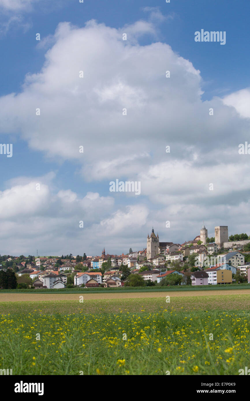 Castle, Orbe, canton, VD, Vaud, Western Switerland, Romandie, village