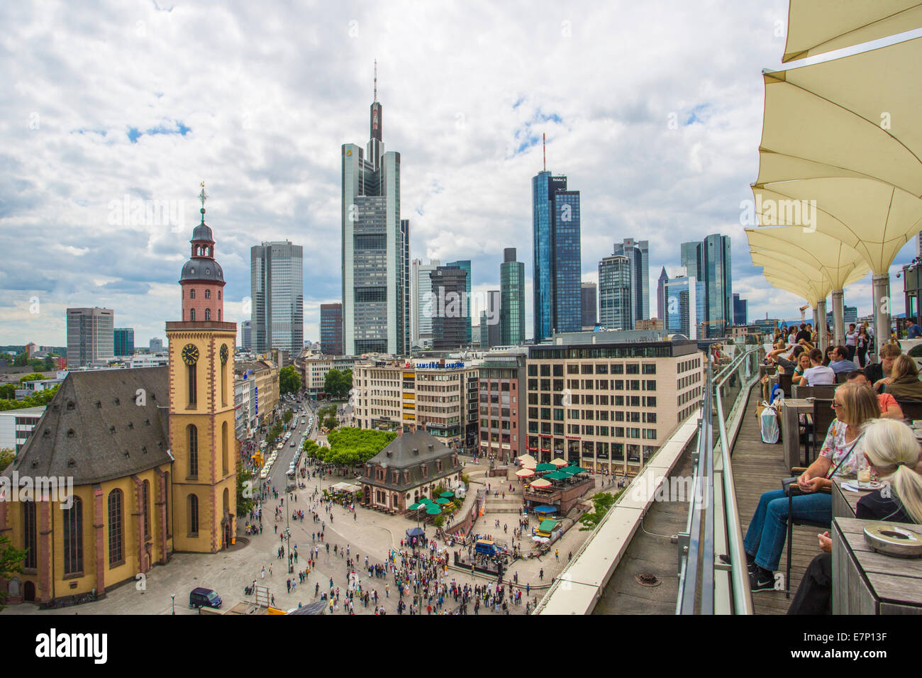 Frankfurt, Germany, Europe, Katherine, architecture, church, city, downtown, panorama, skyline, terrace, touristic, travel Stock Photo