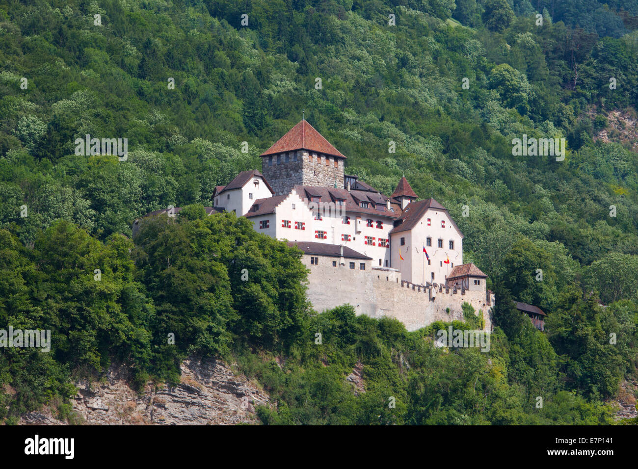 Liechtenstein, Europe, Vaduz, architecture, castle, city, famous, landscape, spring, touristic, travel Stock Photo