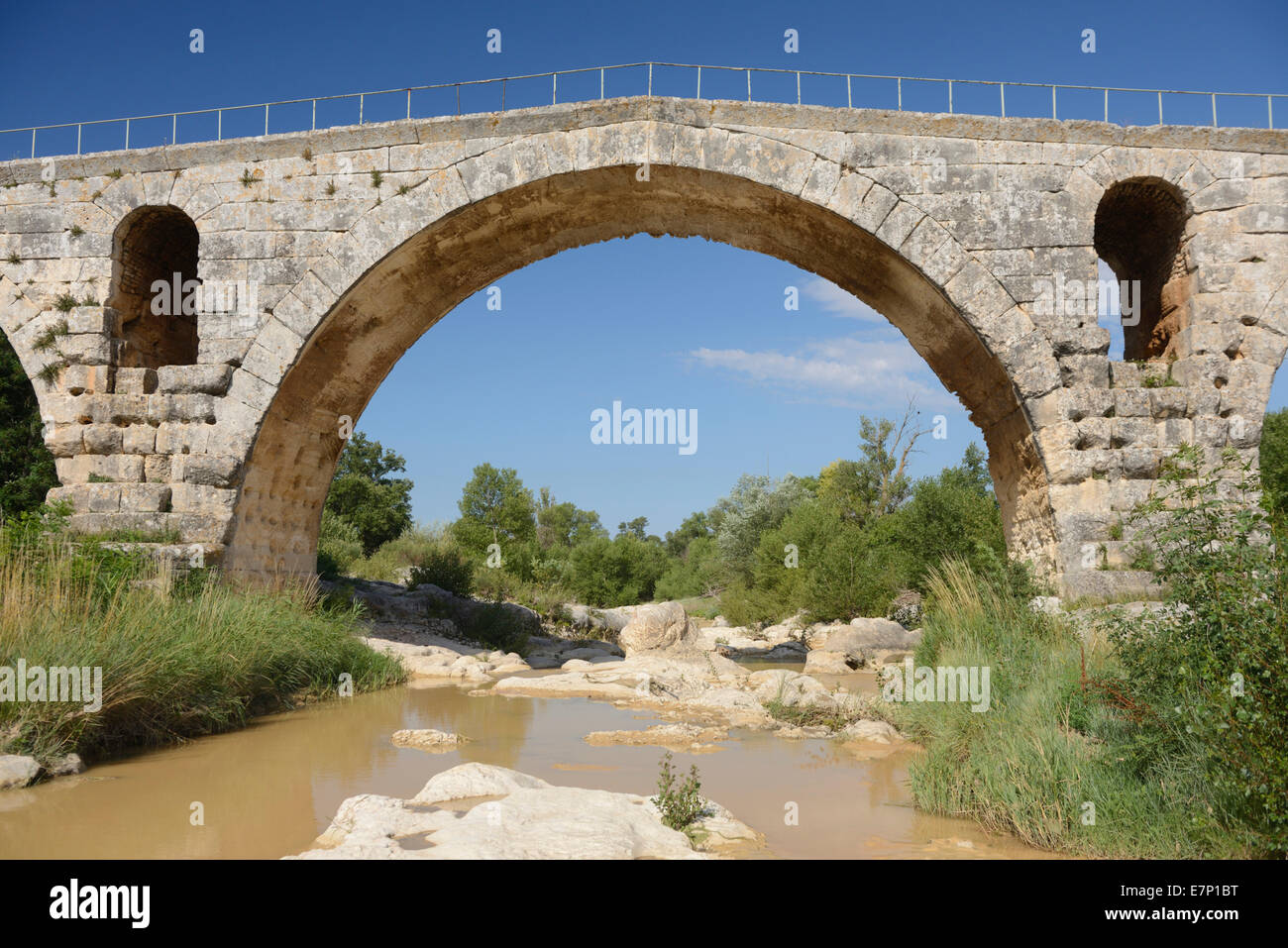 Europe, France, Provence, Pont Julien, roman, bridge, river Stock Photo
