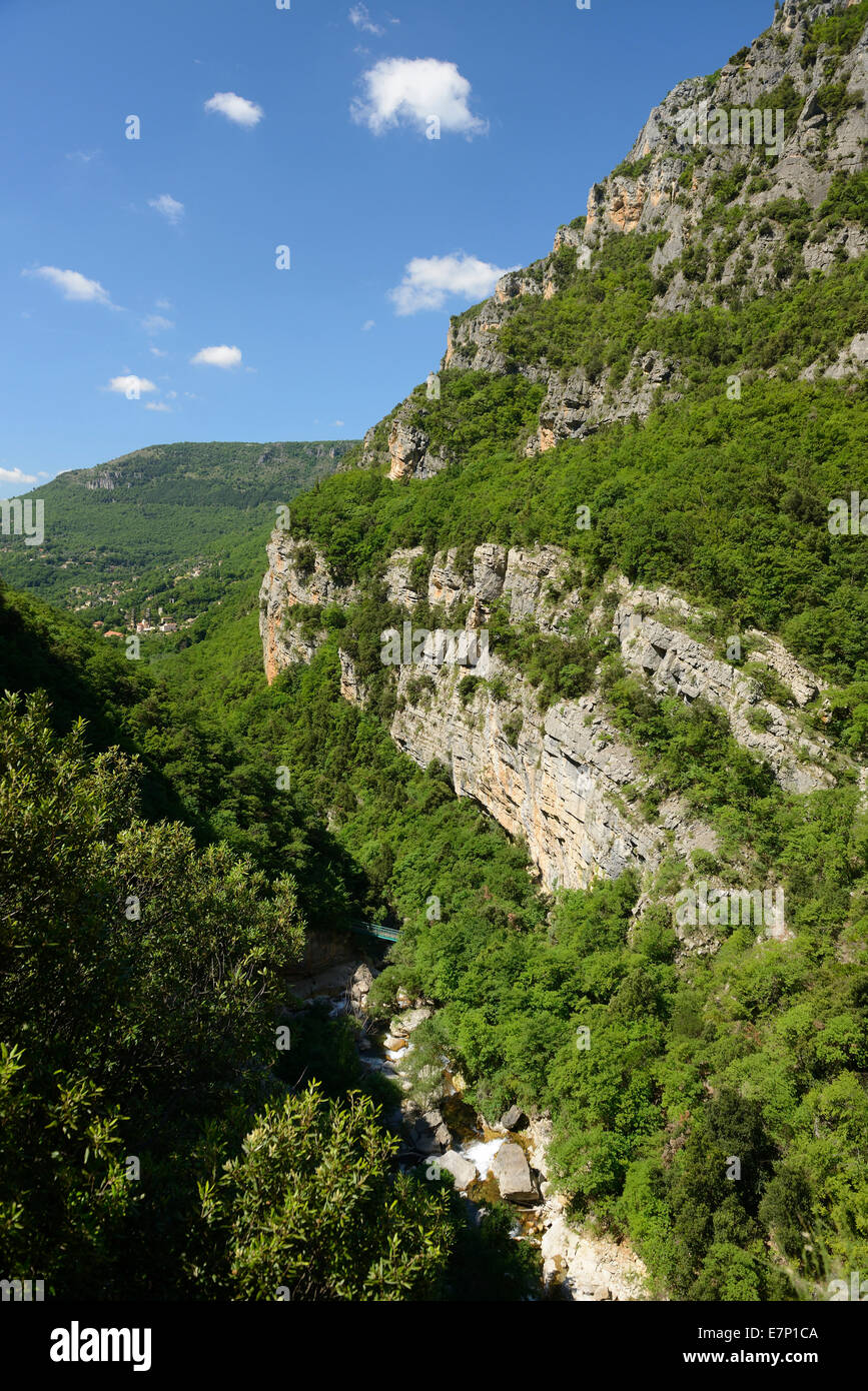 Europe, France, Provence-Alpes-Côte d'Azur, Route la colle sur-loup, canyon, landscape, Stock Photo