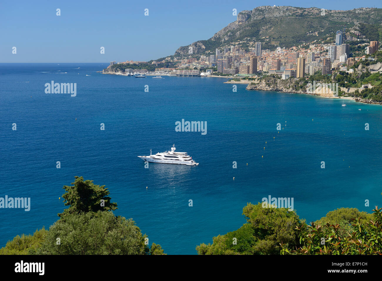Europe, France, Monaco, Monte Carlo, French, Riviera, Mediterranean, coast, city, boat, Stock Photo