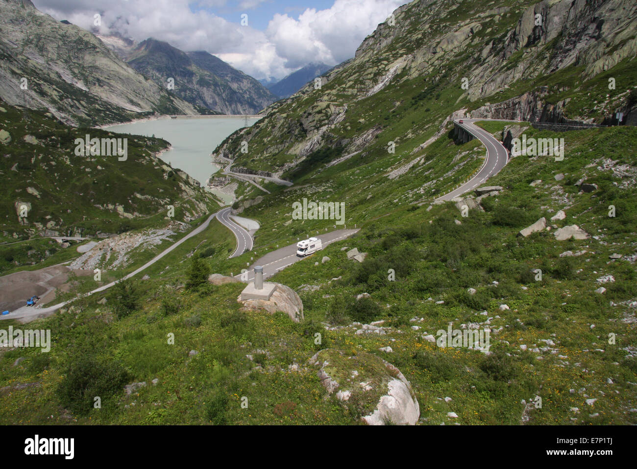 Switzerland, Europe, Bernese Oberland, Grimsel Pass, Grimsel, reservoir ...