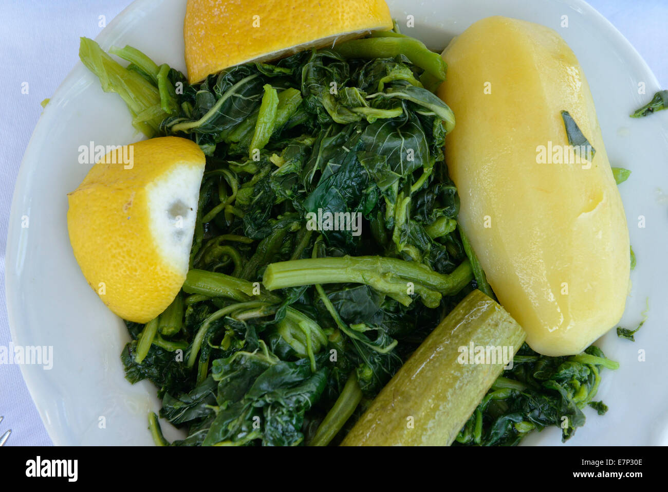 Europe, Greece, Greek, Crete, Mediterranean, island, Chania Bay, restaurant, food, speciality, Stock Photo