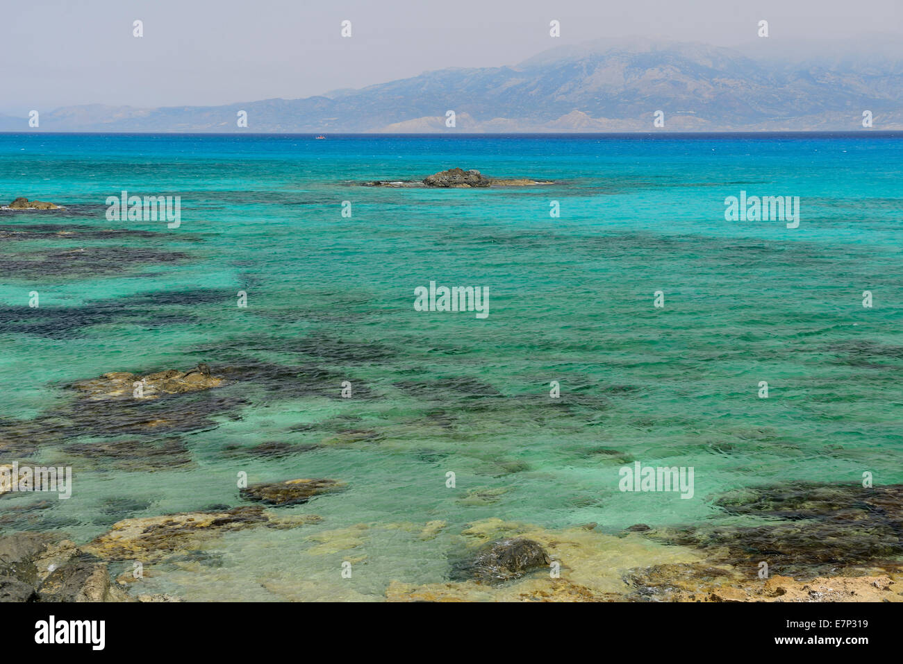 Europe, Greece, Greek, Crete, Mediterranean, island, Chrissi Island, Ierapetra, Coast, sea, water Stock Photo