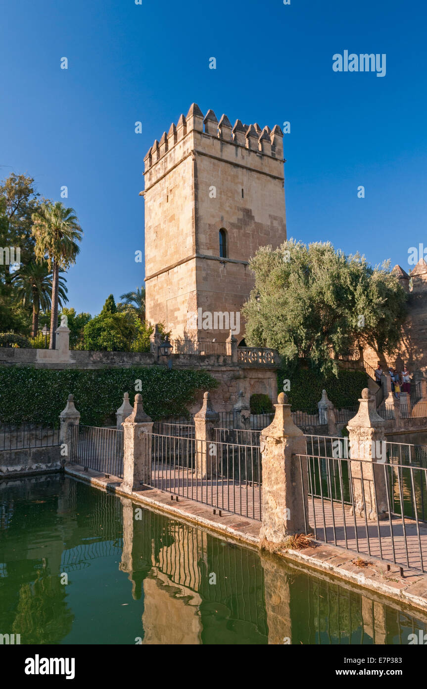 Torre de los Leones Alcazar gardens Cordoba Andalusia Spain Stock Photo