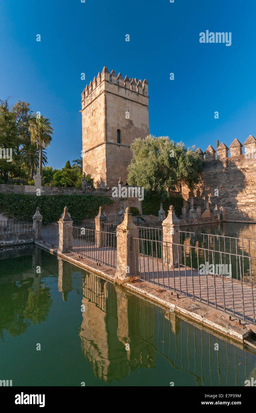 Torre de los Leones Alcazar gardens Cordoba Andalusia Spain Stock Photo