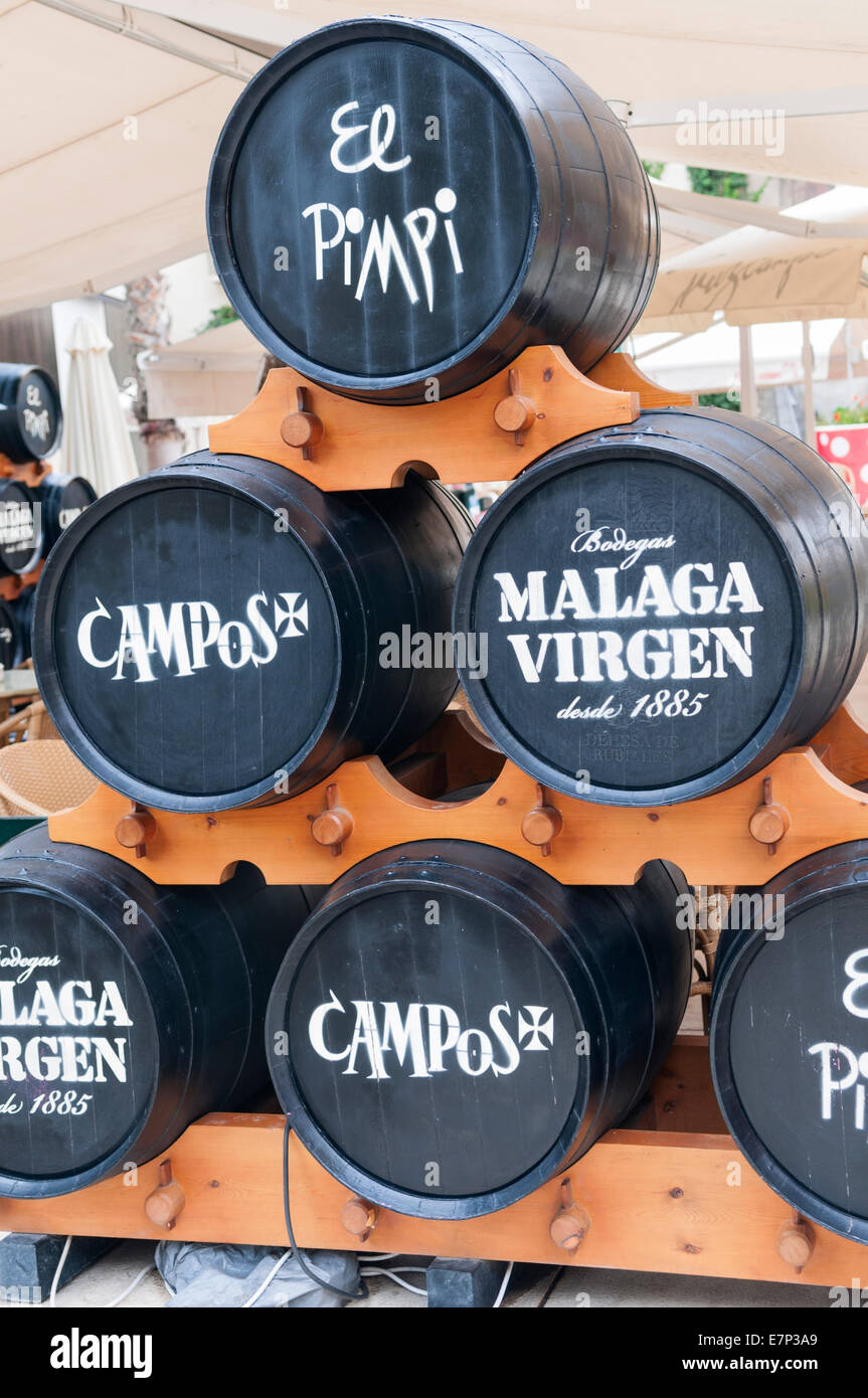 Barrels of Malaga wine Malaga Andalusia Spain Stock Photo