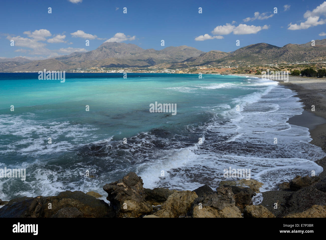 Europe, Greece, Greek, Crete, Mediterranean, island, Makrigialos, Coast, sea, beach Stock Photo