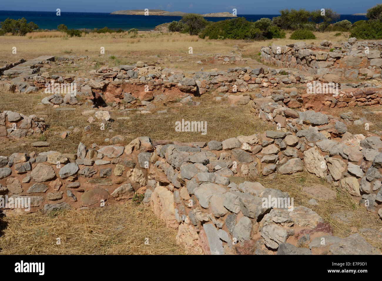 Europe, Greece, Greek, Crete, Mediterranean, island, Palekastro, historical, archaeological site, Stock Photo