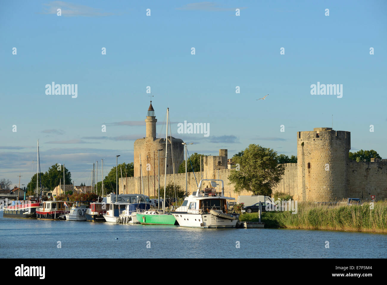 Europe, France, Languedoc- Roussillon, Camargue, Aigues-Mortes, walled, city, medieval, wall Stock Photo