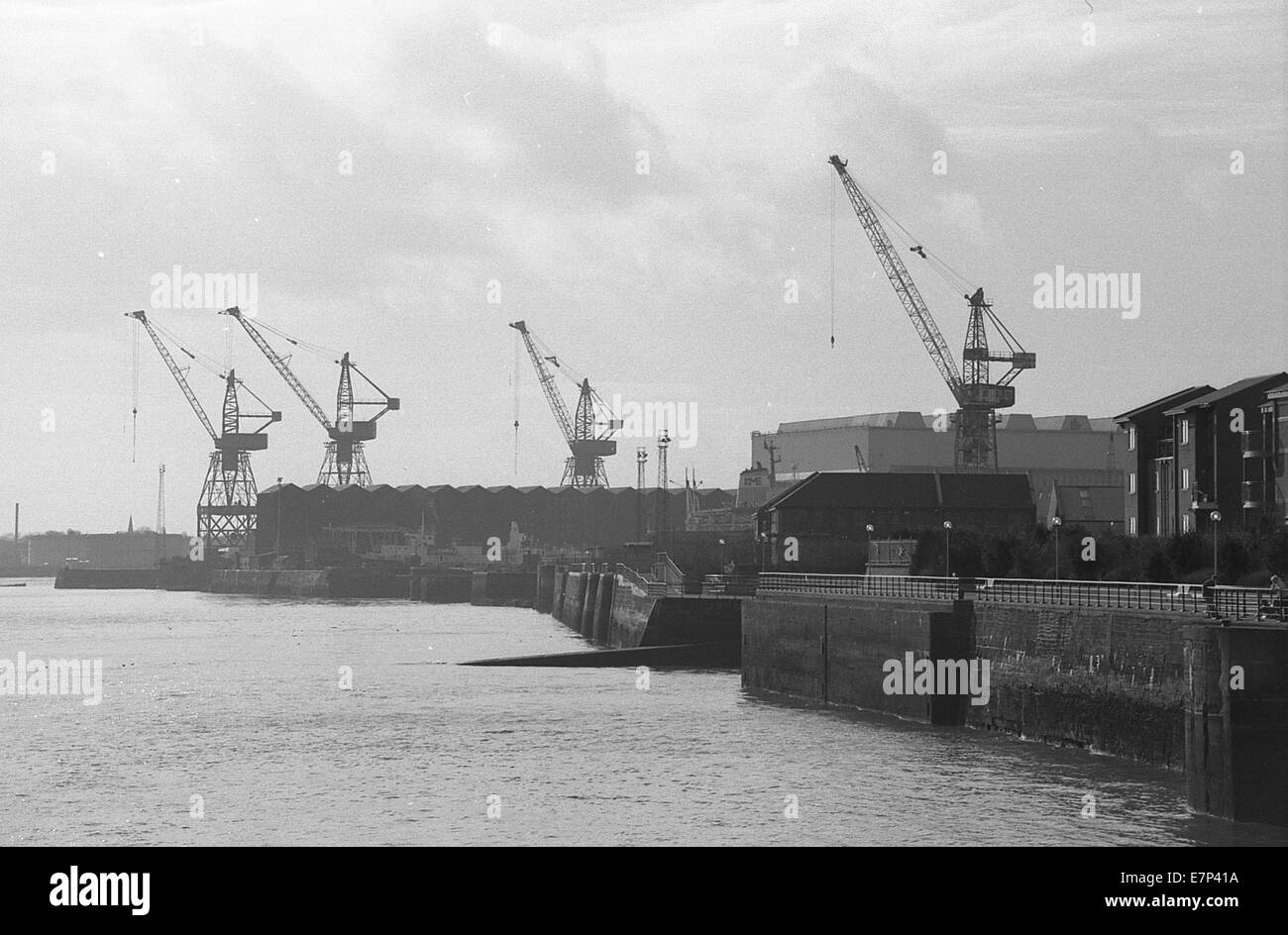 cammel lairds ship yard on the river mersey Stock Photo
