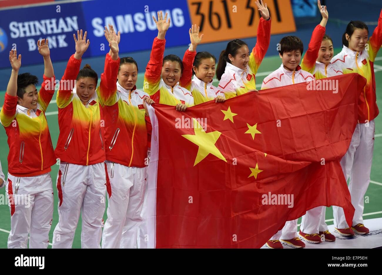 Incheon, South Korea. 22nd Sep, 2014. Athletes of China pose on the ...