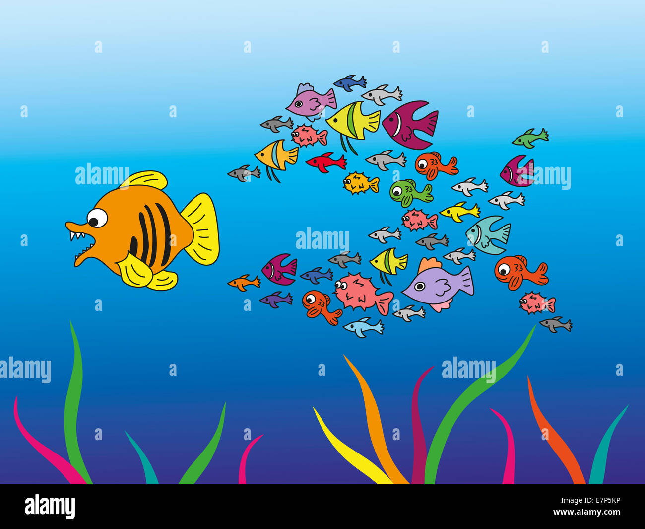 big school of fish, eat a fish Stock Photo Alamy