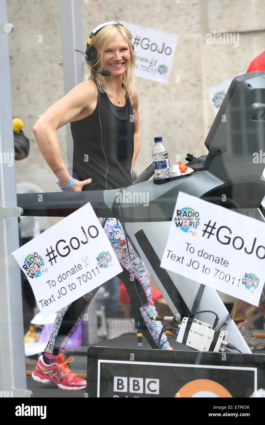 Jo Whiley running a 26 hour treadmill marathon for Sport Relief  Featuring: Jo Whiley Where: London, United Kingdom When: 20 Mar 2014 Stock Photo