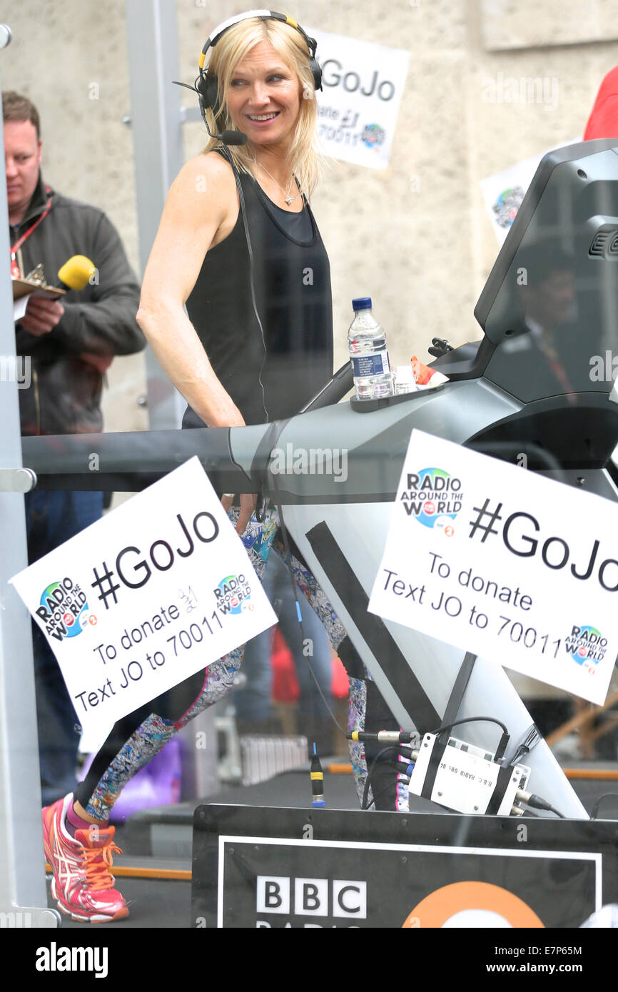 Jo Whiley running a 26 hour treadmill marathon for Sport Relief  Featuring: Jo Whiley Where: London, United Kingdom When: 20 Mar 2014 Stock Photo