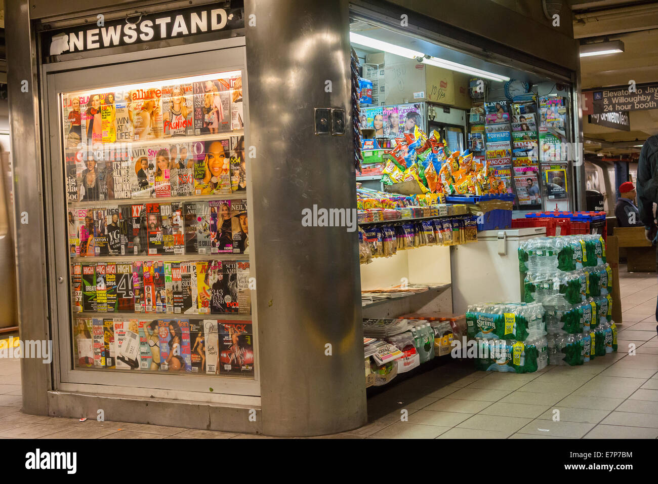 A newsstand in the Times Square subway station in New York Stock Photo