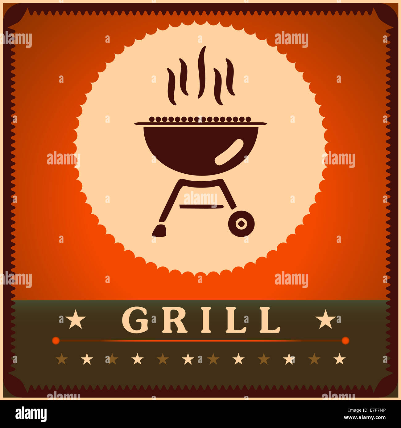 Retro Grill Menu Card Design template poster Stock Photo Alamy
