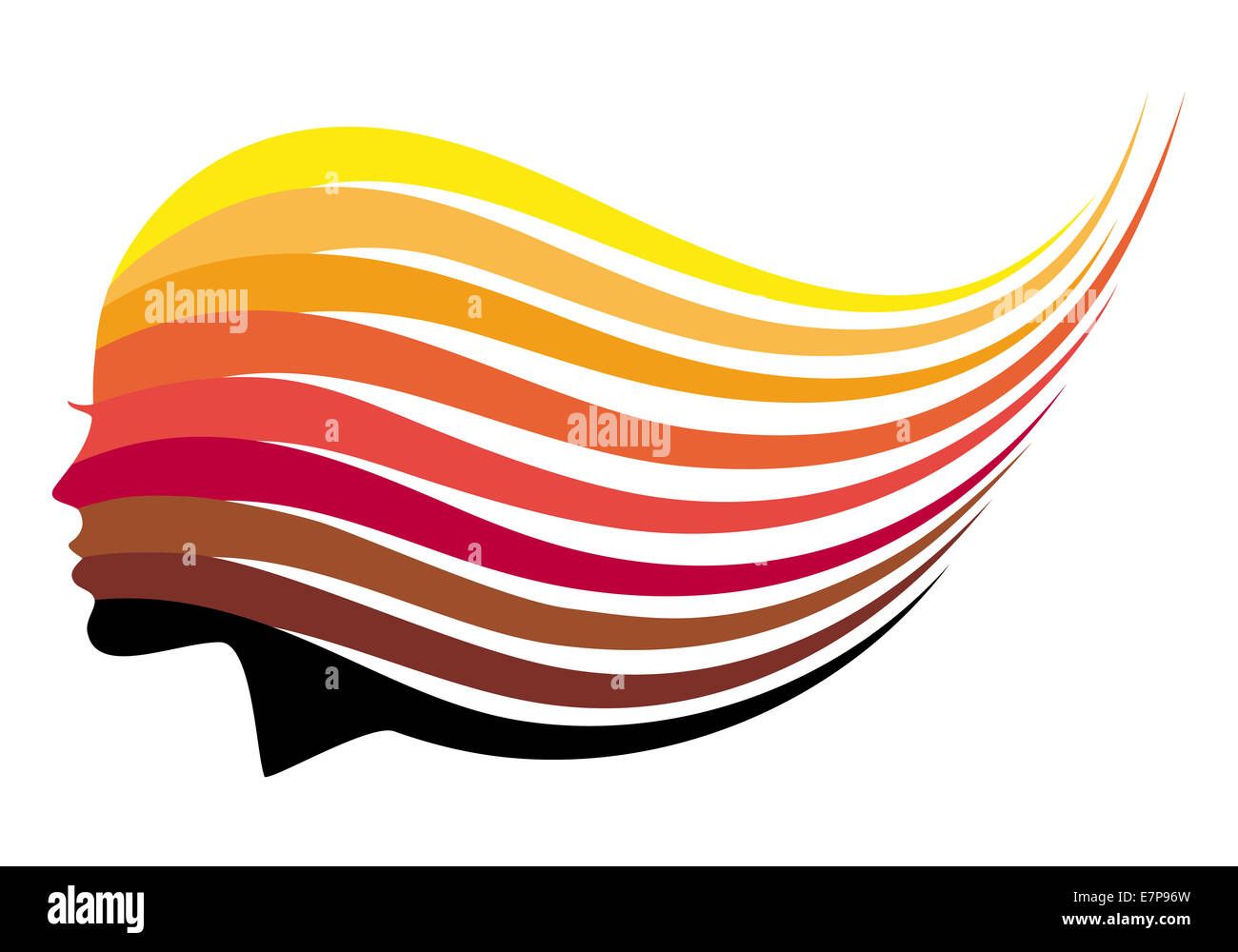 Female silhouette head flowing hair hi-res stock photography and images ...