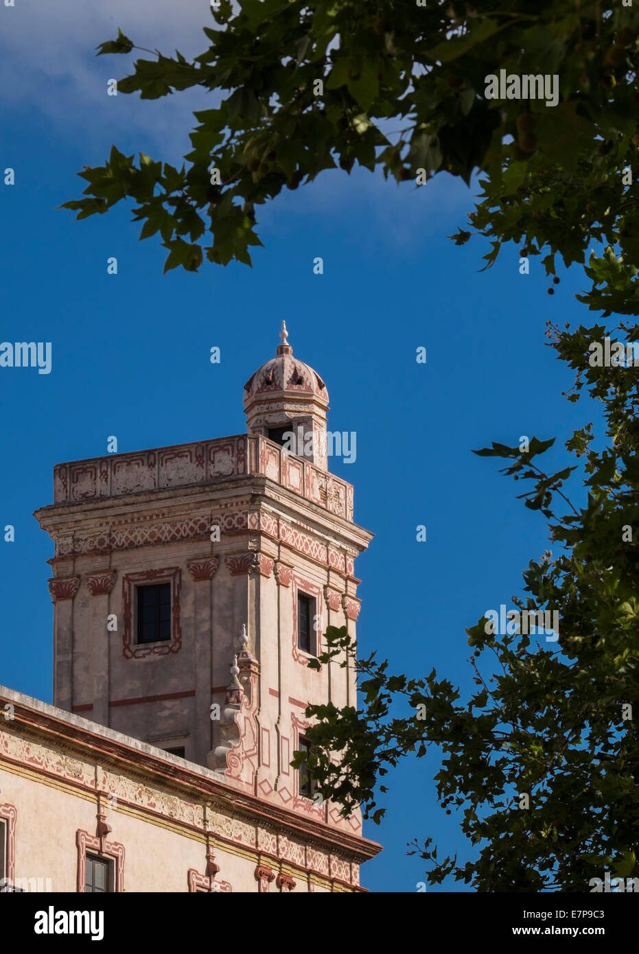 Spain, Cadiz, Watchtower exterior Stock Photo