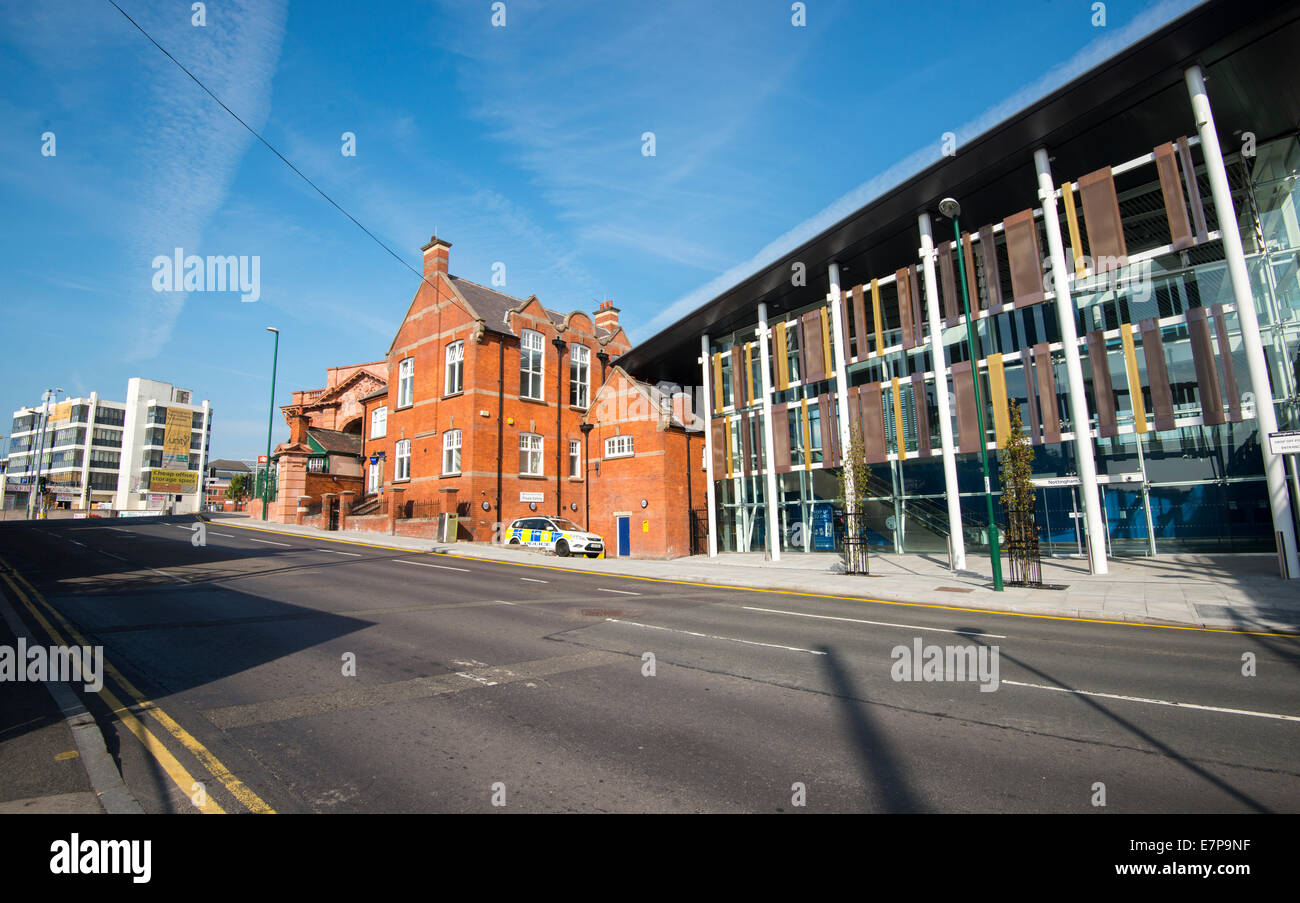 Queens Road by the train station in Nottingham City, England UK Stock