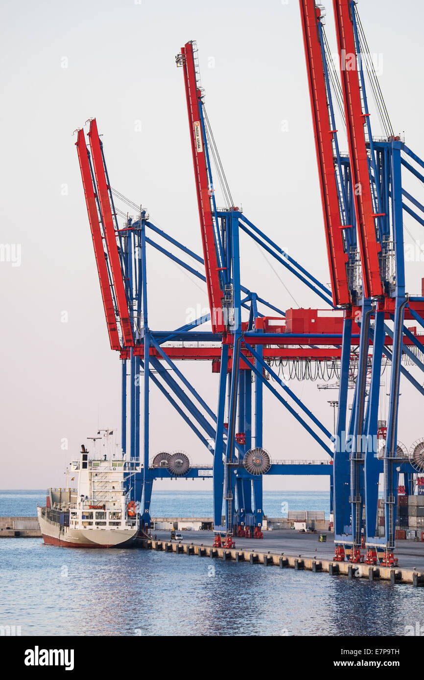 Spain, Malaga, Cargo container in harbor Stock Photo Alamy