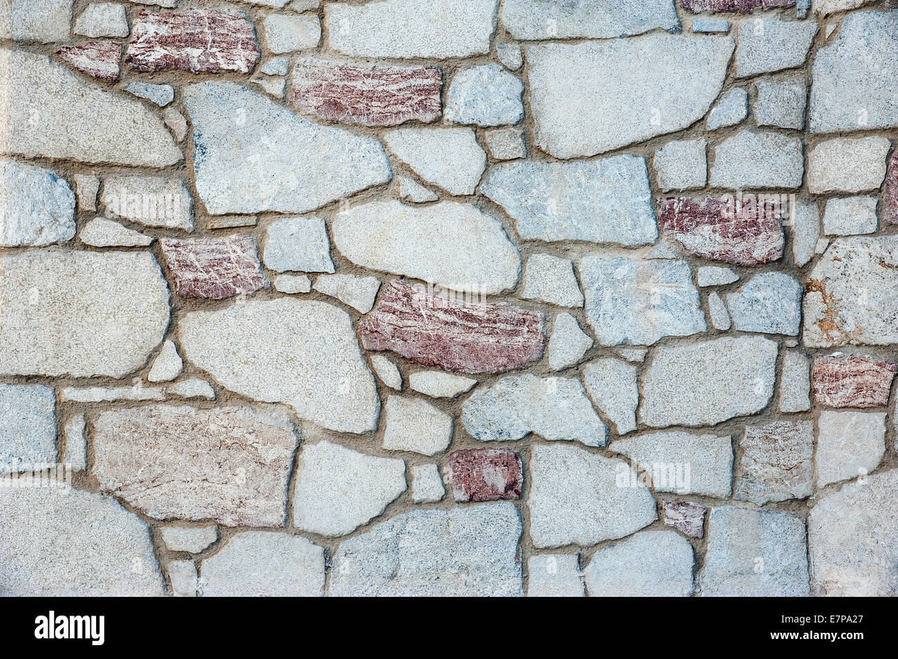Stacked stone wall background horizontal Stock Photo