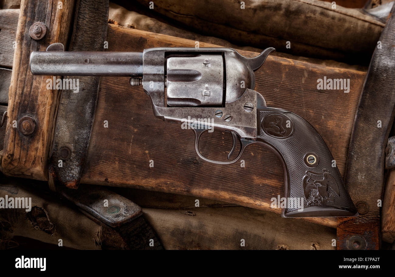 Beauty shot of Colt single action army revolver Stock Photo