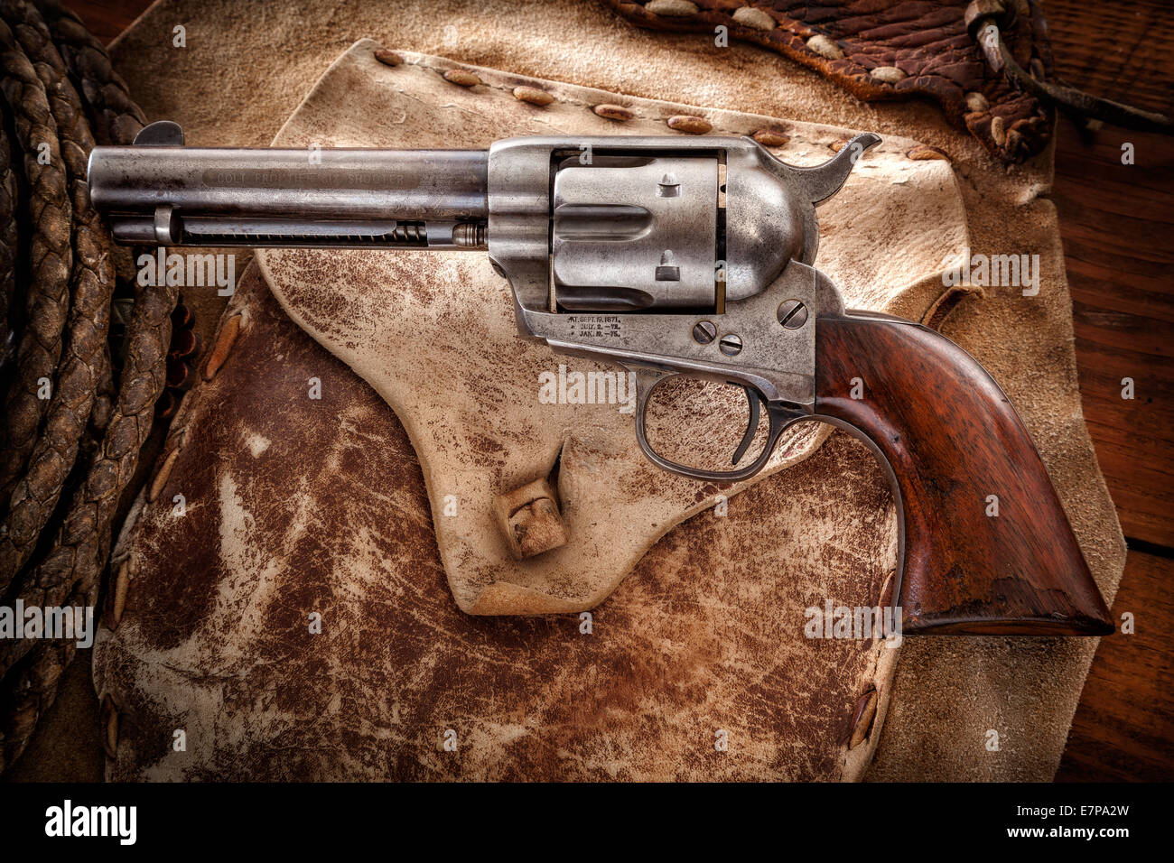 Beauty shot of Colt single action army revolver Stock Photo