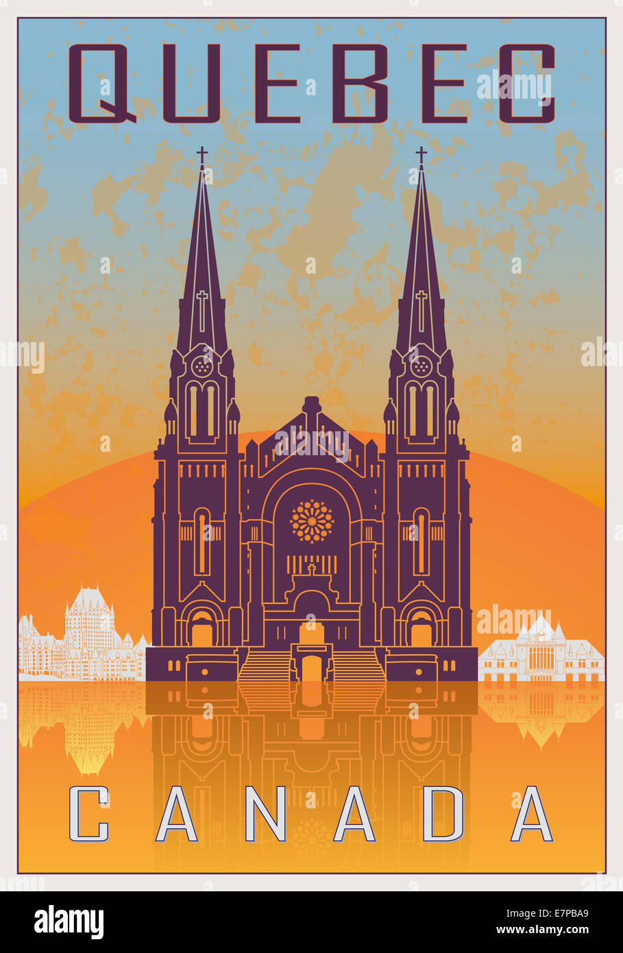Quebec Vintage poster Stock Photo