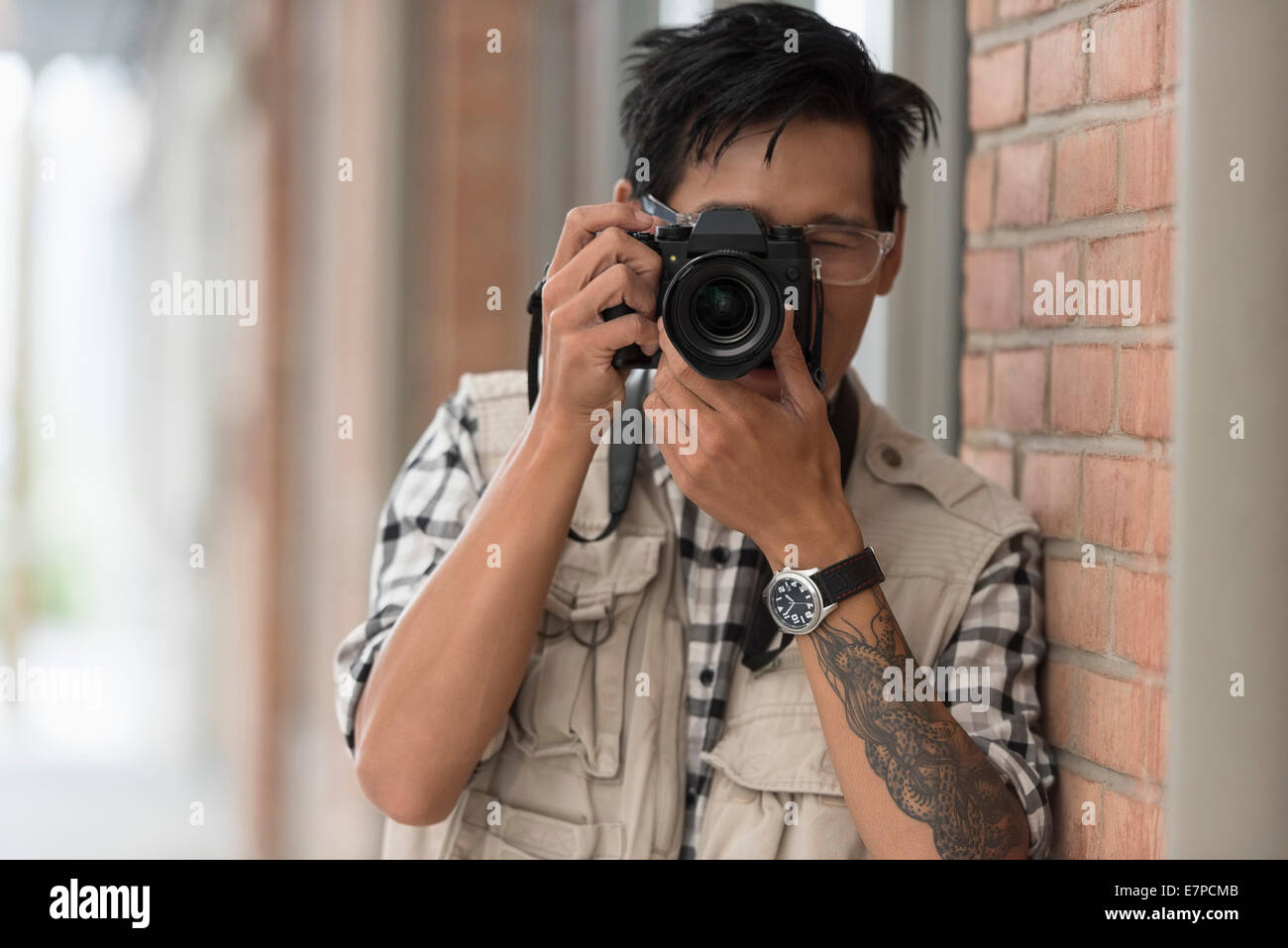 Man photographing Stock Photo