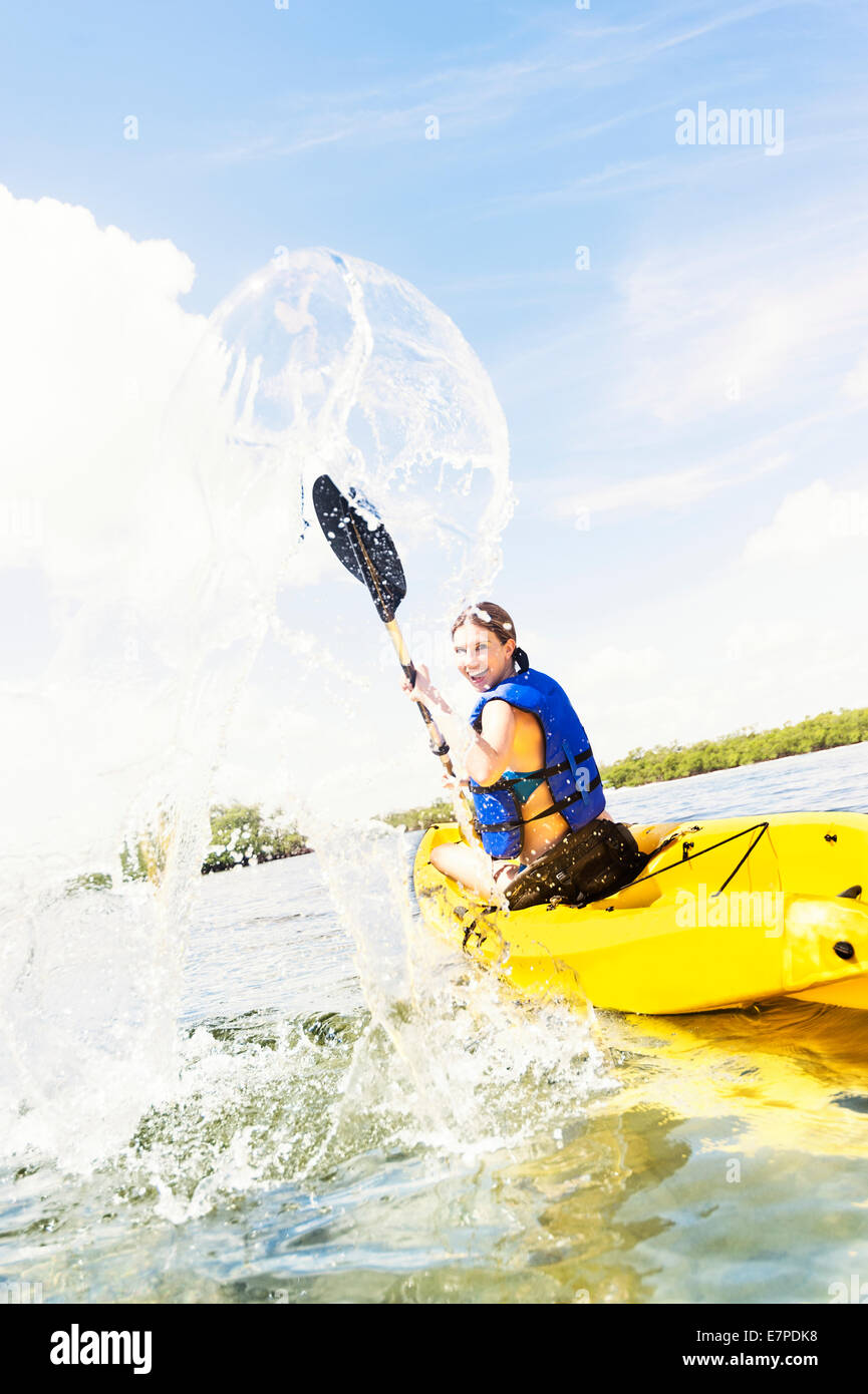 USA, Florida, Jupiter, Woman kayaking Stock Photo Alamy