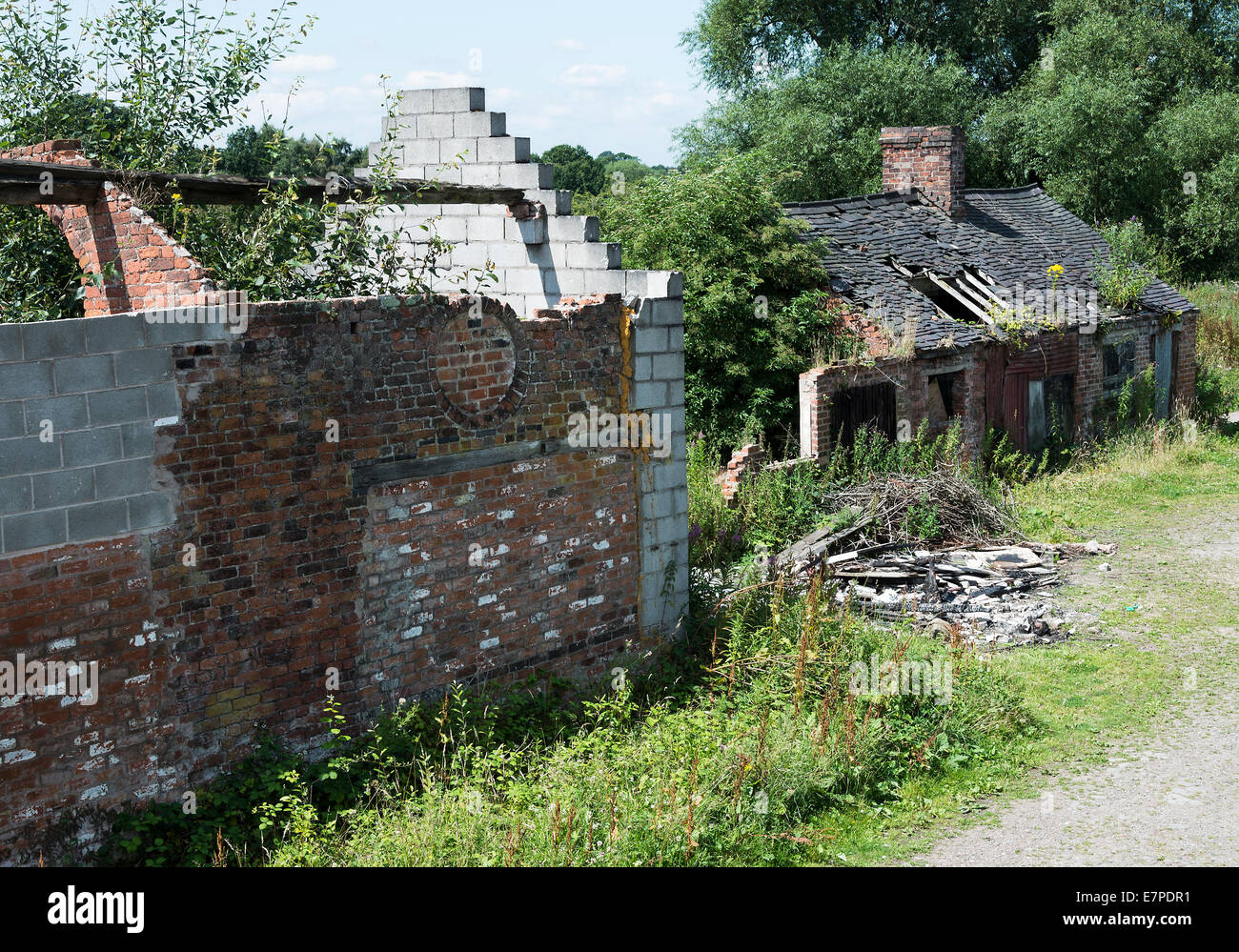 Dilapidated and Run Down Building on the Trent and Mersey Canal at Rode Heath Cheshire England United Kingdom UK Stock Photo